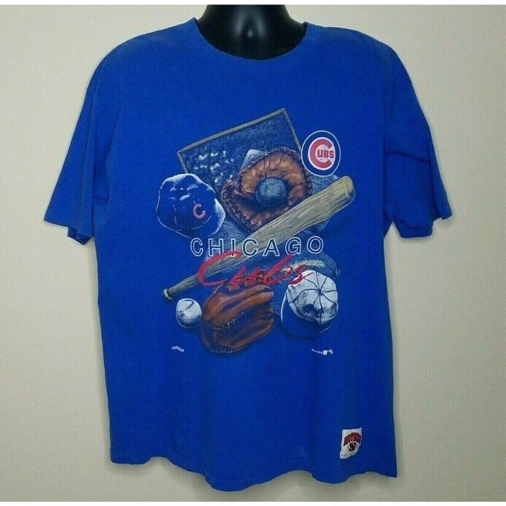 Chicago Cubs T Shirt XL MLB Baseball Nutmeg Vintage 90s Single Stitch Trashed